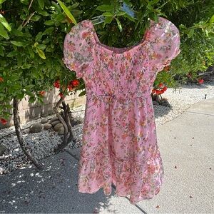 Zhenzi Pink and Orange Ruffled Tiered Sundress